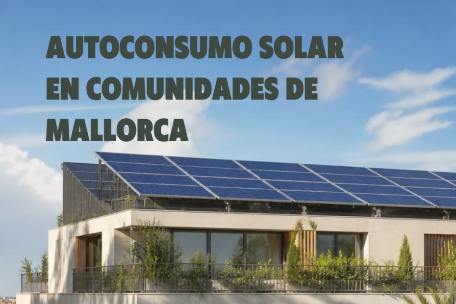 Paneles solares en cubierta de edificio de comunidad de vecinos en Mallorca